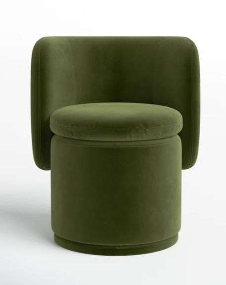 Adrielle Swivel Upholstered Barrel Chair-green