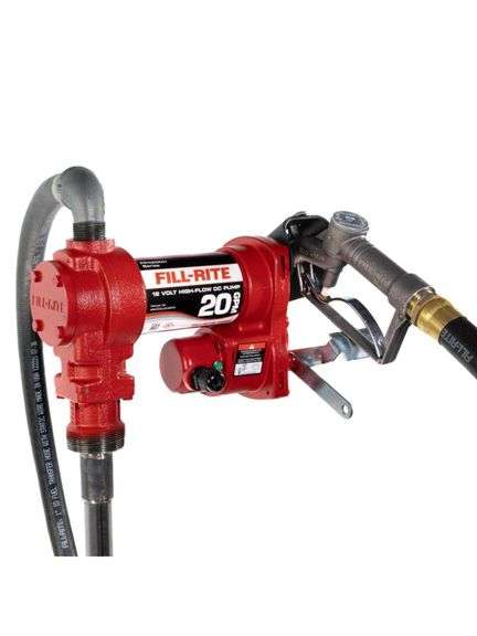 FILL-RITE - 12-Volt 20 GPM 1/4 HP Fuel Transfer Pump (Manual Nozzle Package)