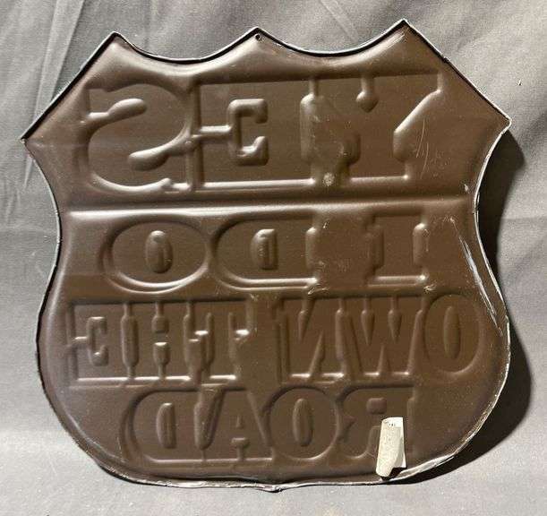 Metal Road-Themed Wall Plaque with Raised Lettering