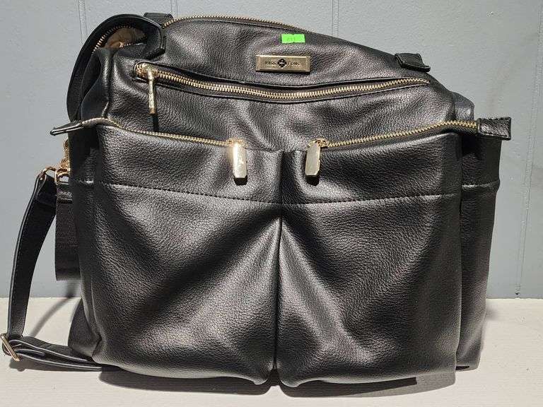 Miss Fong Black Convertible Diaper Bag with Multiple Compartments