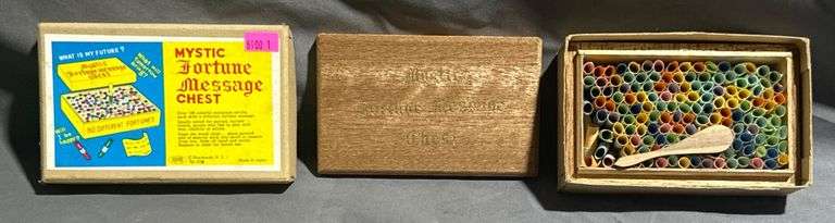 Mystic Fortune Message Chest With Miniature Scrolls and Selector Stick