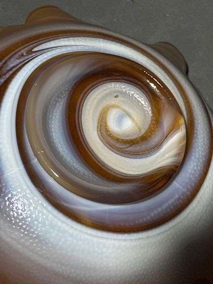Caramel Slag Glass Bowl with Embossed Windmill Design, 8×2.5″