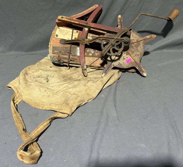 Manual Hand-Crank Seed Sower-Spreader with Canvas Bag