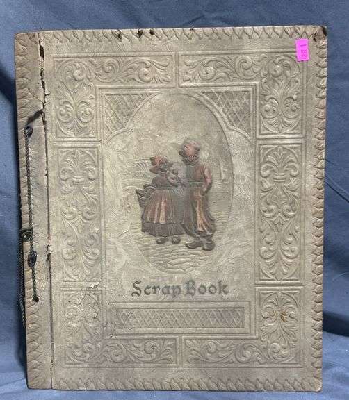Scrapbook Featuring Holiday Cards From 1939-1948 With Embossed Cover