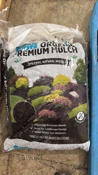 Back to the Roots 20lbs Organic Premium Mulch Natural Hardwood Brown: Weed Control, Moisture Retention