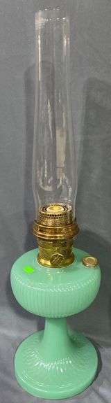 07.28.25 -- METZGER ONLINE ALADDIN AUCTION! 125+ Aladdin Lamp Collection!  Floor Lamps, Oil Lamps, Kereosese, Mantle Lamps, Alacite, Jadeite, Moonstone, Uranium, Amber, Lamp Shades, Chimneys, Hardware, Burners, Reference Books & More! -- N. Manchester, IN