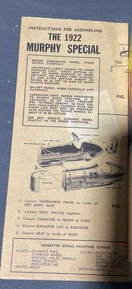 Aurora Plastics 1/25 Scale 1922 Murphy Special Model Car Kit