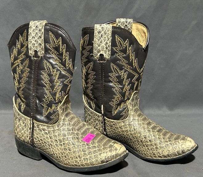 Three Pairs of Boots Including Durango size 10, Woodstock Boots size 11 , and Unmarked Cowboy Boots size 11 1/2