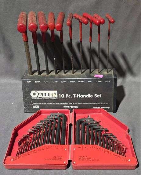 Allen T-Handle Hex Key Set with Additional L-Wrenchs in Case