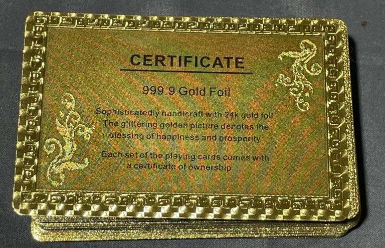 Poker Chip Holder with Chips and Gold Foil Cards Featuring USA Themed Design
