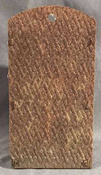 Tin Wall Hanging Match Box Holder, 6” Tall