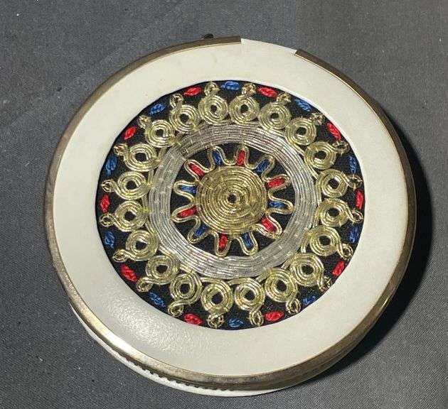 Handmade Orient Powder Case with Colorful Embellishments