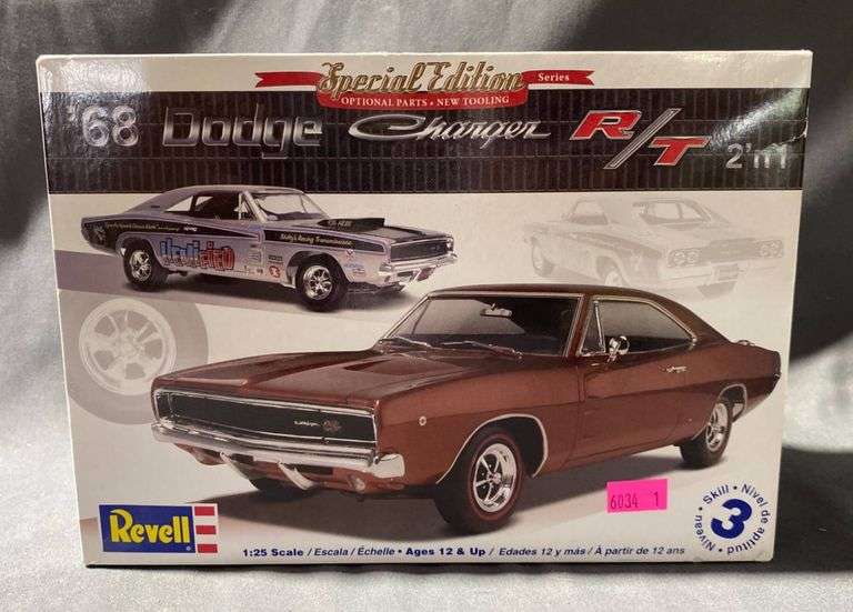 Revell 1968 Dodge Charger R/T Plastic Model Kit, 1:25 Scale