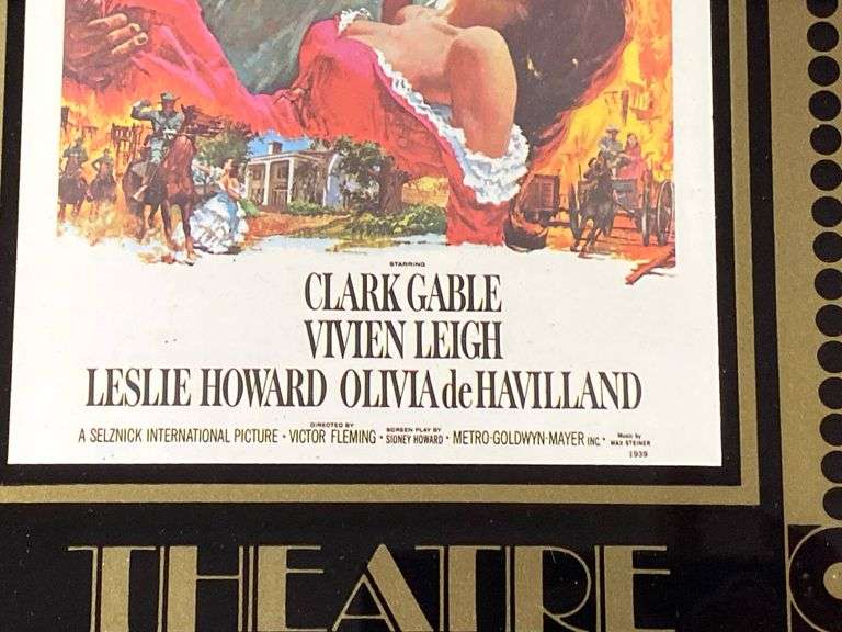 Framed ‘Gone with the Wind’ Hollywood Theatre Print, 10” x 8.5”