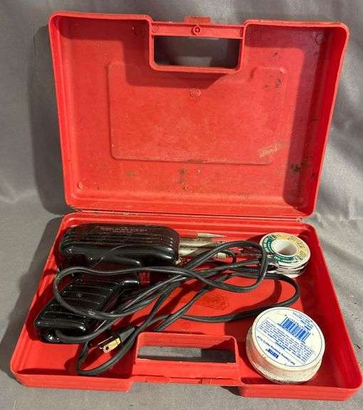 Electrical Soldering Gun Kit with Red Plastic Case