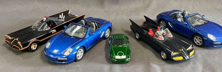 5 - Die-Cast Model Cars Including Batmobile, DC Comics, and Porsche Boxster S