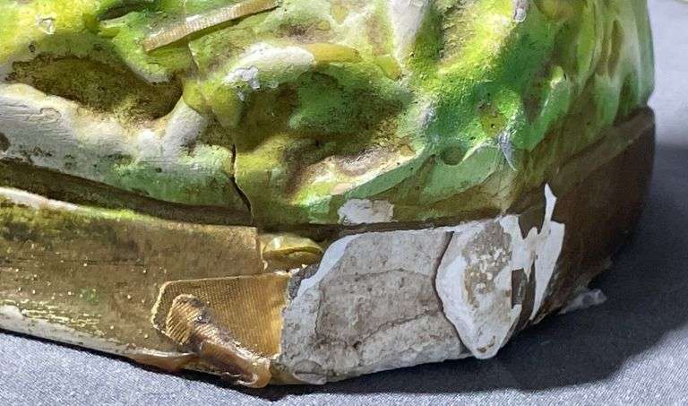 Religious Figurines Depicting Virgin Mary and Sacred Heart of Jesus chipped