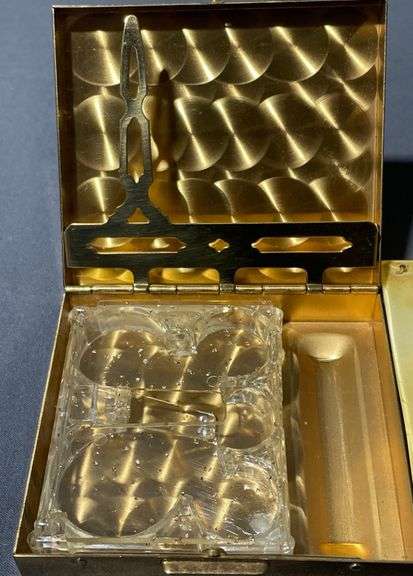 Two Compact Cases with Decorative Elements (one rusted shut)