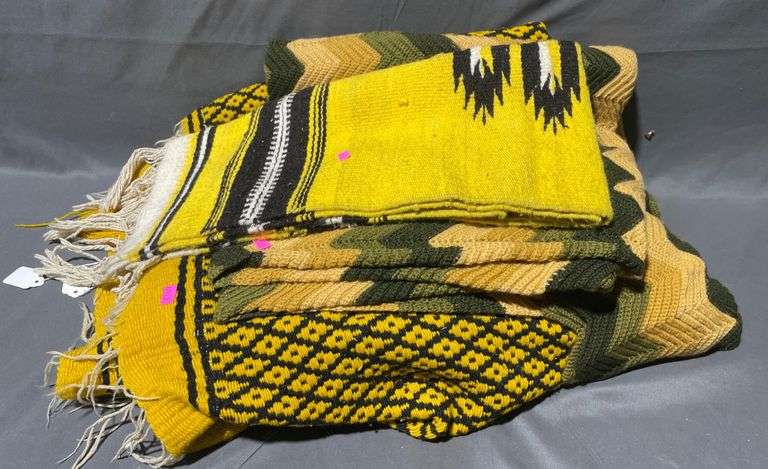 Blankets with Yellow, Green, and Black Western/Geometric Patterns