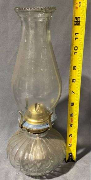 Florasense Glass Oil Lamp with Brass Burner and Original Packaging, 12″