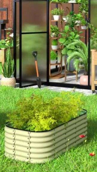 VEIKOUS
8 ft. x 2 ft. x 2 ft. Galvanized Raised Garden Bed 9-in-1 Planter Box Outdoor, Pearl White