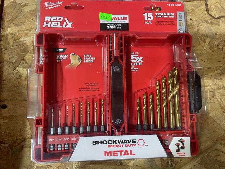 Milwaukee Red Helix 15pc. Titanium Drill Bit Set￼