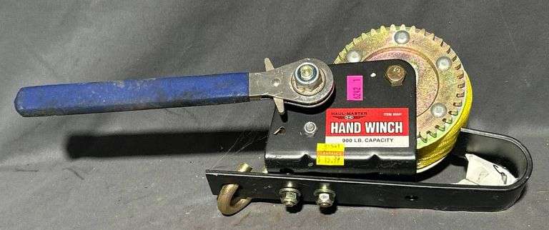 Haul-Master Hand Winch with 900 lb Capacity and Yellow Strap
