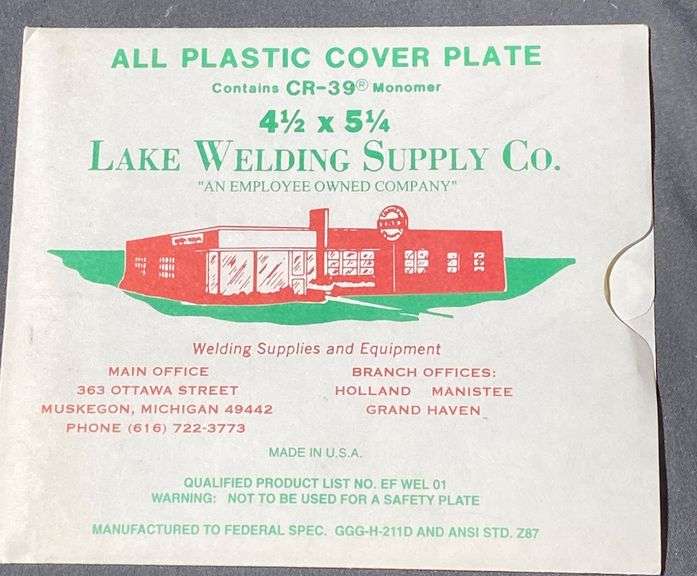 Fibre-Metal 190-1 UltraLite Welding Helmet with Lake Welding Supply Cover Plates