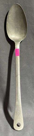 Two Long-Handled Metal Spoons, One Marked ‘Germany’, 13.5″ and 15″ Long