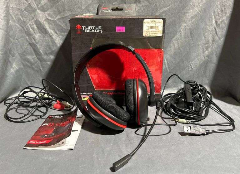 Turtle Beach Ear Force P11 PS3 Amplified Stereo Gaming Headset with Box and Accessories