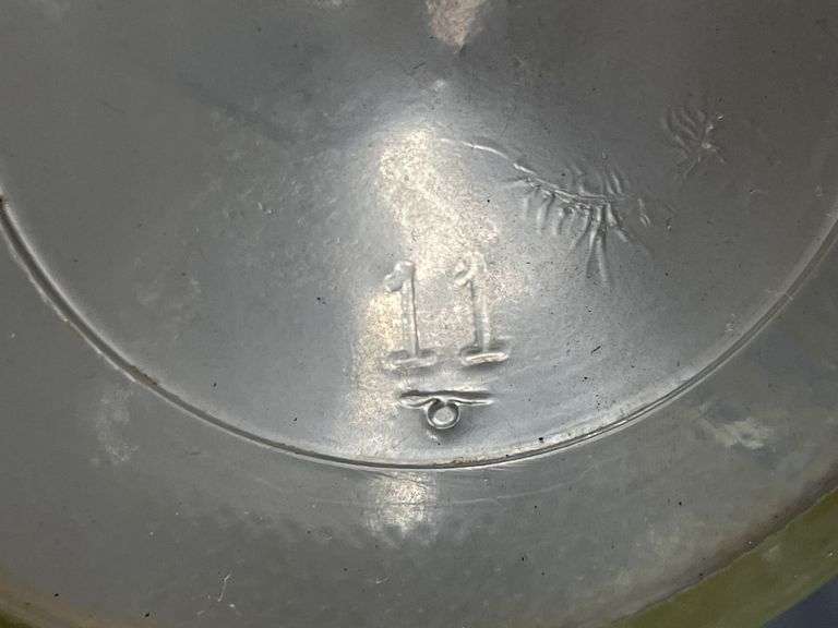Glass Pitcher with Embossed Clipper Ship, 7” Tall
