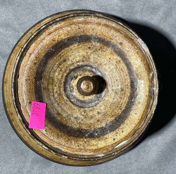 Stoneware Jar with Lid in Speckled Glaze Finish, 5×3″