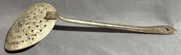 Two Long-Handled Metal Spoons, One Marked ‘Germany’, 13.5″ and 15″ Long