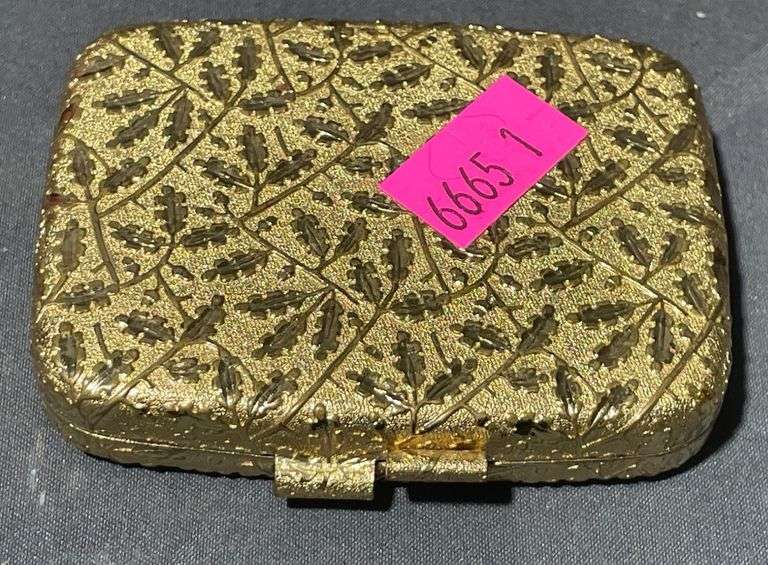 Revlon Compact Case with Mirror and Engraved Design, 2.5×3″