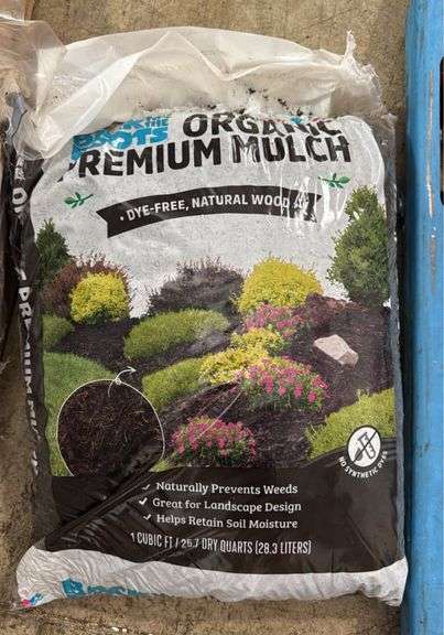 Back to the Roots 20lbs Organic Premium Mulch Natural Hardwood Brown: Weed Control, Moisture Retention