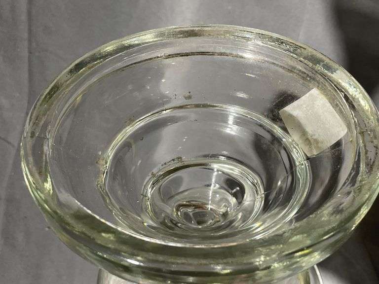 Glass Oil Lamp Bases with Etched and Smooth Designs