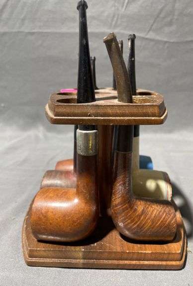 Pipe Holder with Six Tobacco Pipes