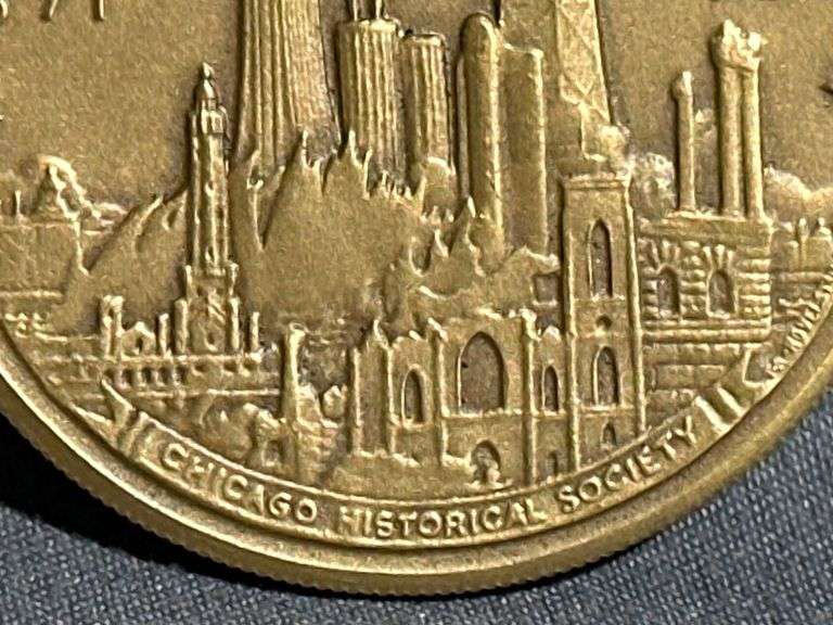 Chicago Fire Centennial Bronze Medallion, 1871–1971, 1.5″