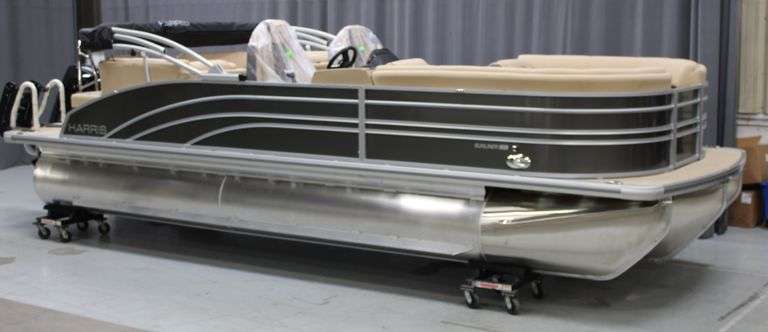 New 2025 Harris Sunliner 230 Pontoon, in Sterling Gray Metallic, Zero hours, NO TRAILER, Stock Photo - VIN HAMP3158K425, boat has manufactured statement of origin - A $25 TITLE FEE WILL BE ADDED TO THE WINNING INVOICE