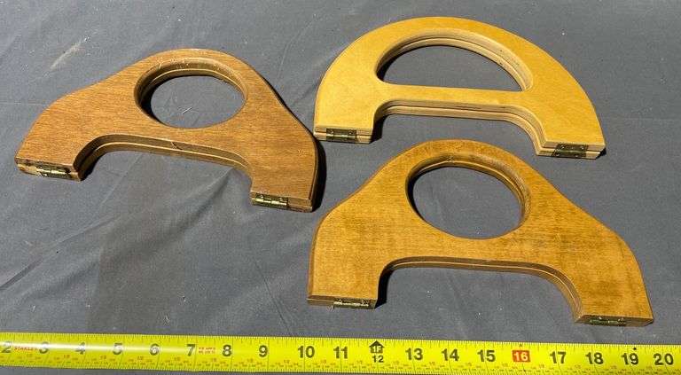 13 Hinged Wood Bag Handles