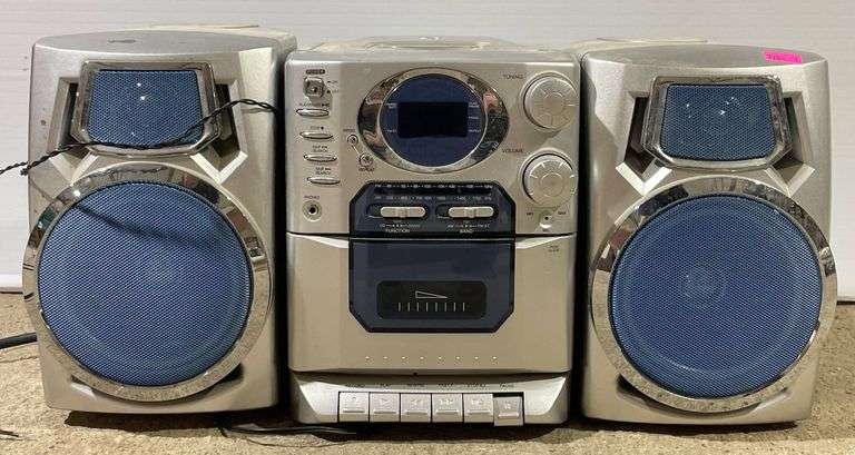 Compact Audio System with CD, Radio, Cassette, and Detachable Speakers