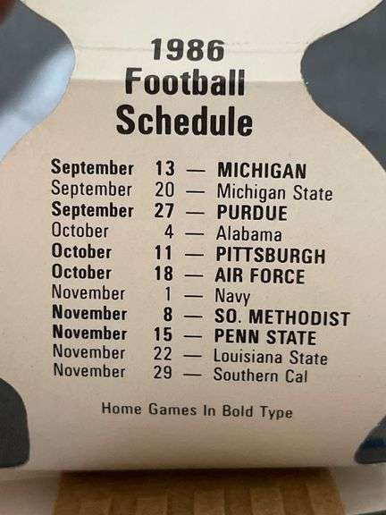 45 Notre Dame Football 1986 Matchbooks by Universal Match Corp – South Bend, IN
