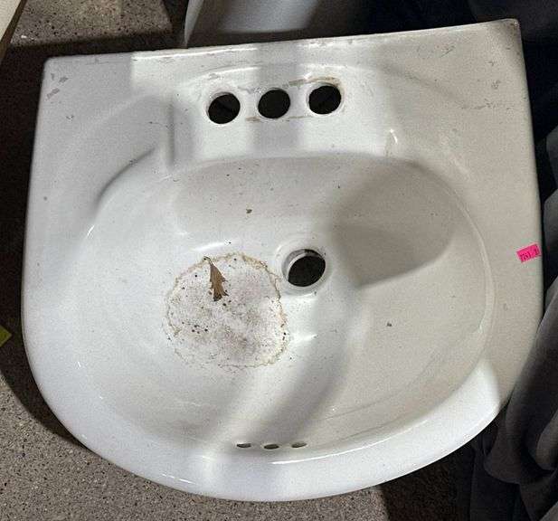 Ceramic Sink with Matching Pedestal Base, Made in Mexico