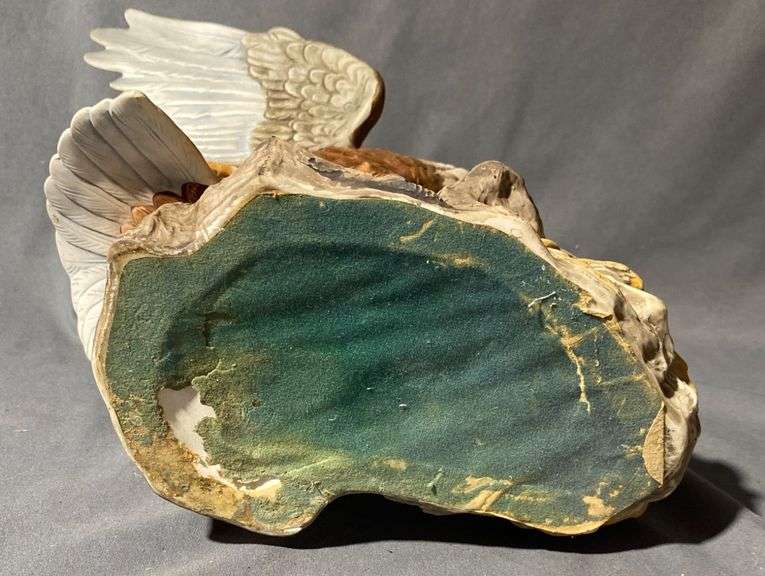 Painted Sculpture of an Eagle with Nest