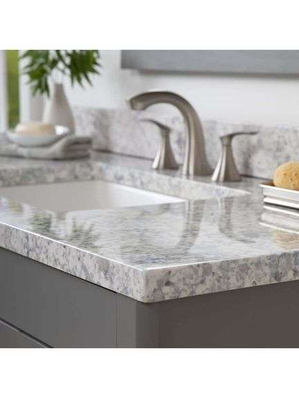 HOME DECORATORS COLLECTION - 49 in. W x 22 in. D Cultured Marble White Rectangular Single Sink Vanity Top in Everest