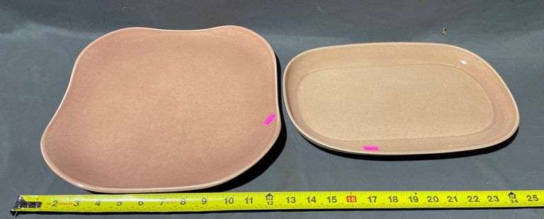 Russel Wright Steubenville Plates in Neutral Tones