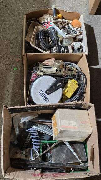 Three Boxes of Electrical and Mechanical Components