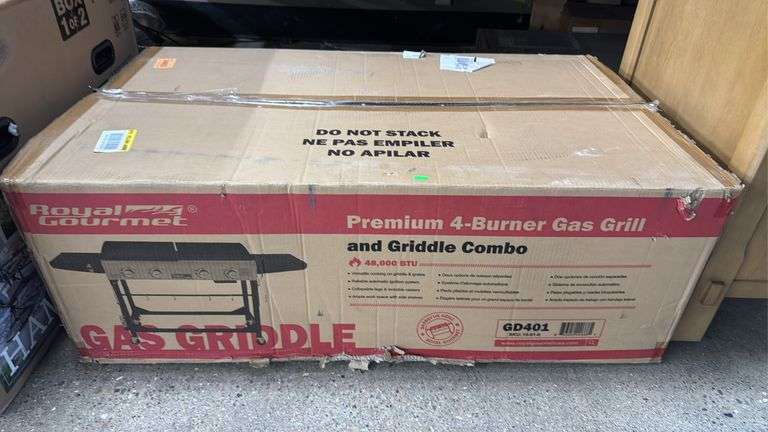 Royal Gourmet
4-Burners Portable Propane Gas Grill and Griddle Combo Grills in Black with Side Tables