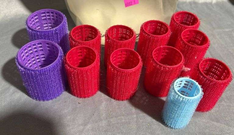 Colored Hair Rollers with Transparent Carry Bag