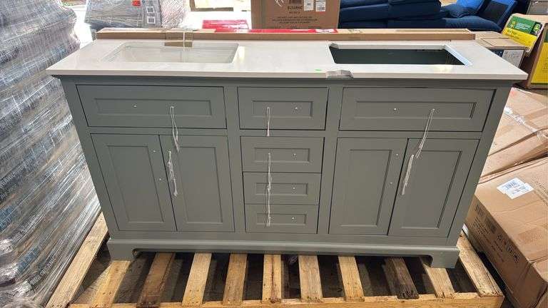 60” vanity with cracked top
